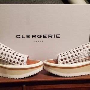 Robert Clergerie White Woven Platform Shoes